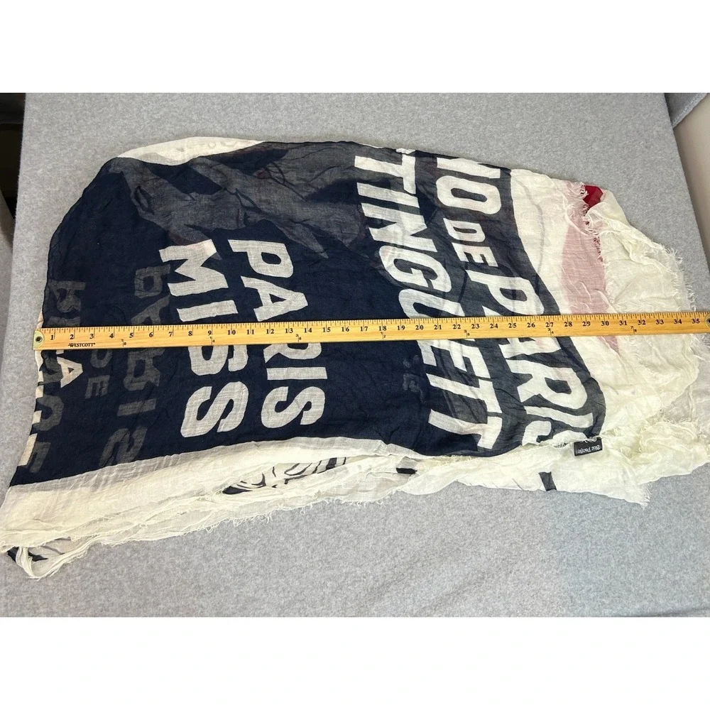Blue Pacific Scarf Casino‎ de Paris Miss Mistinguett Showgirl Silk Cashmere Wrap